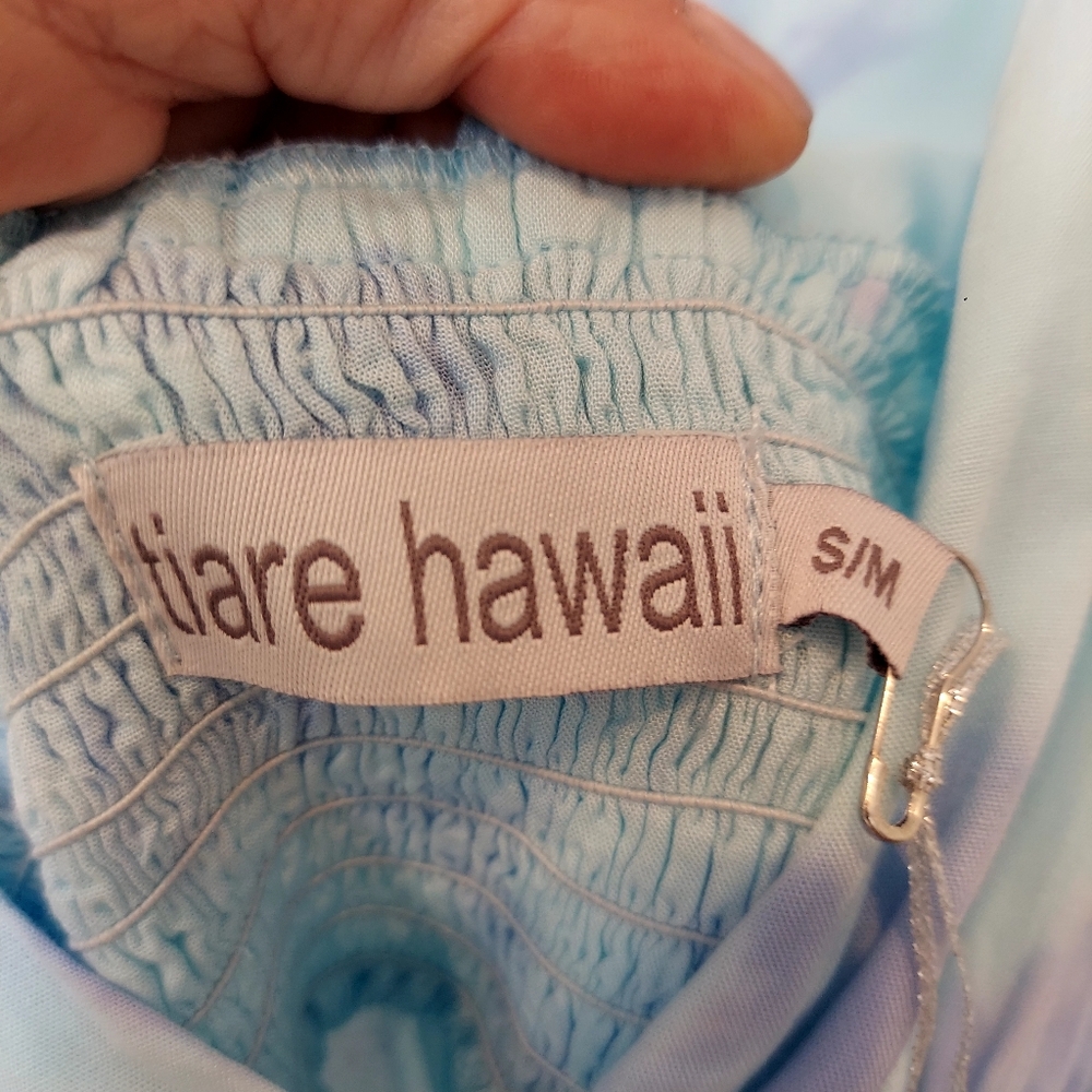 NWT Tiare Hawaii V Neck Blue & Lavender Tie Dye Beach Cover up Size 6 - Picture 11 of 17
